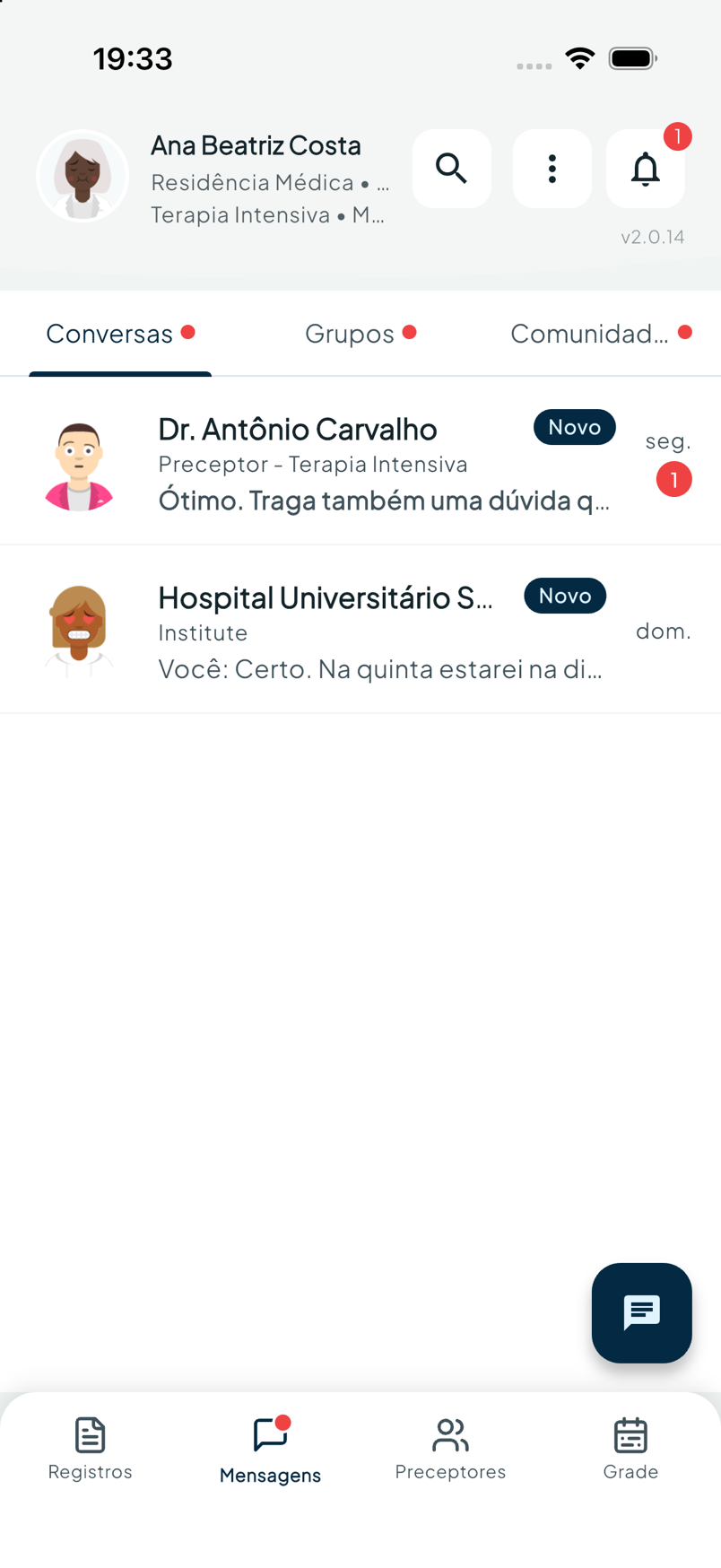 Conversas da Ana — Mensagens no sistema de gestão ResiGo